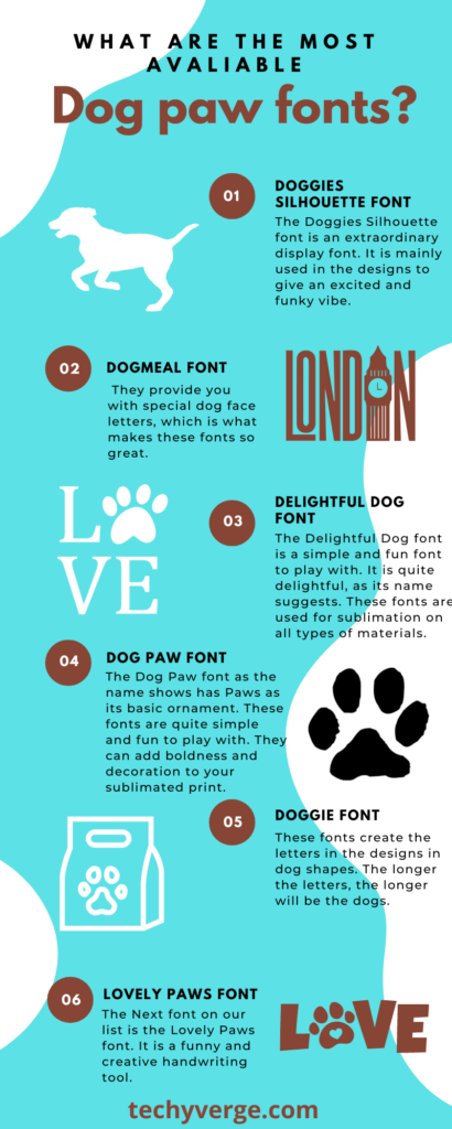 What are Most Avaliable Dog Paw Fonts