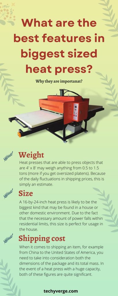What are the Best Features in Biggest Size Heat Press